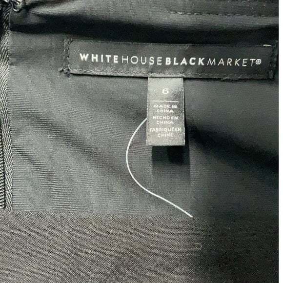 White House Black Market BP Flounce Hem Black Pencil Skirt NEW Size 6 - Picture 4 of 5